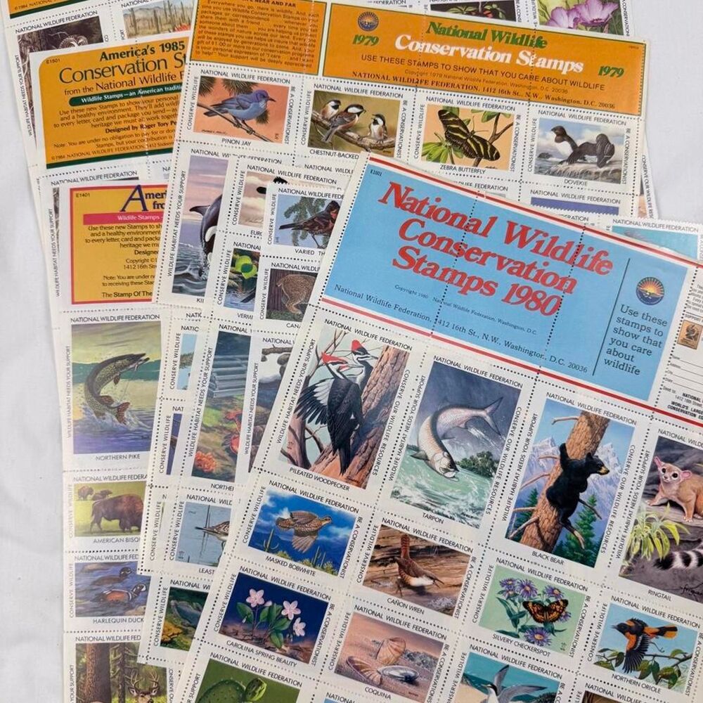 Vintage National Wildlife Federation Conservation "cinderella" Stamps